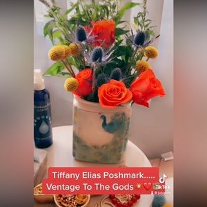 LIKE-NOTIFICATION-CLIENT APPRECIATION, PURCHASED PEACOCK CANISTERS USED AS VASES